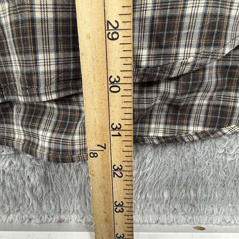 Vintage Ralph Lauren Shirt Mens Large Plaid Button Up Classic Pony Brown - Picture 4 of 6